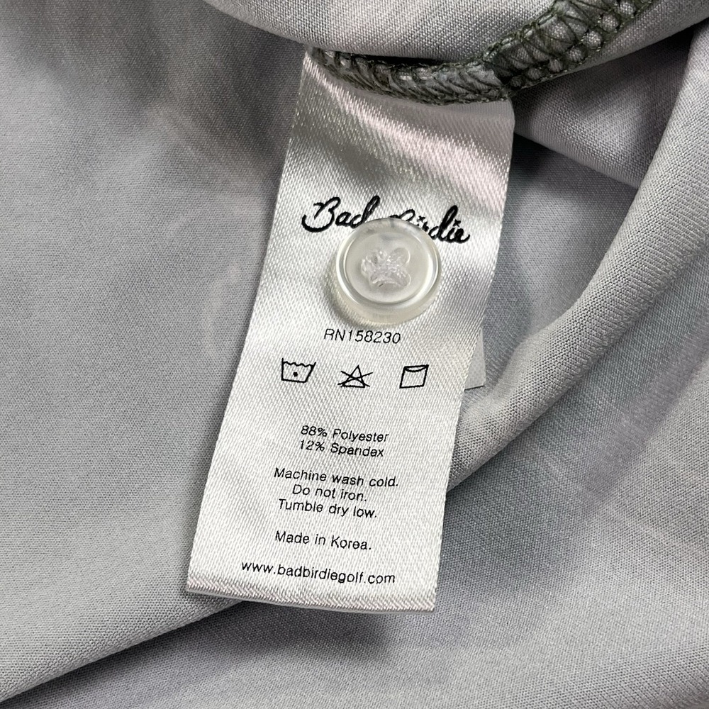 Bad Birdie Men's Sage Green Polo with White Desert Print - Picture 5 of 7